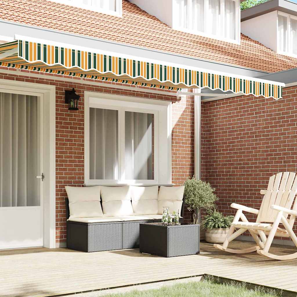 vidaXL Awning Valance Replacement Green and yellow 4 m Polyester