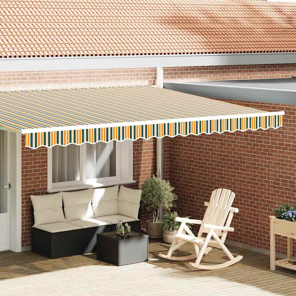 vidaXL Awning Valance Replacement Green and yellow 4.5 m Polyester