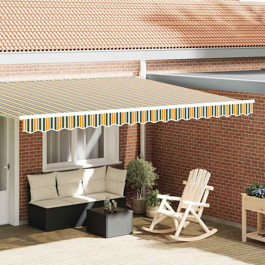 vidaXL Awning Valance Replacement Green and yellow 4.5 m Polyester
