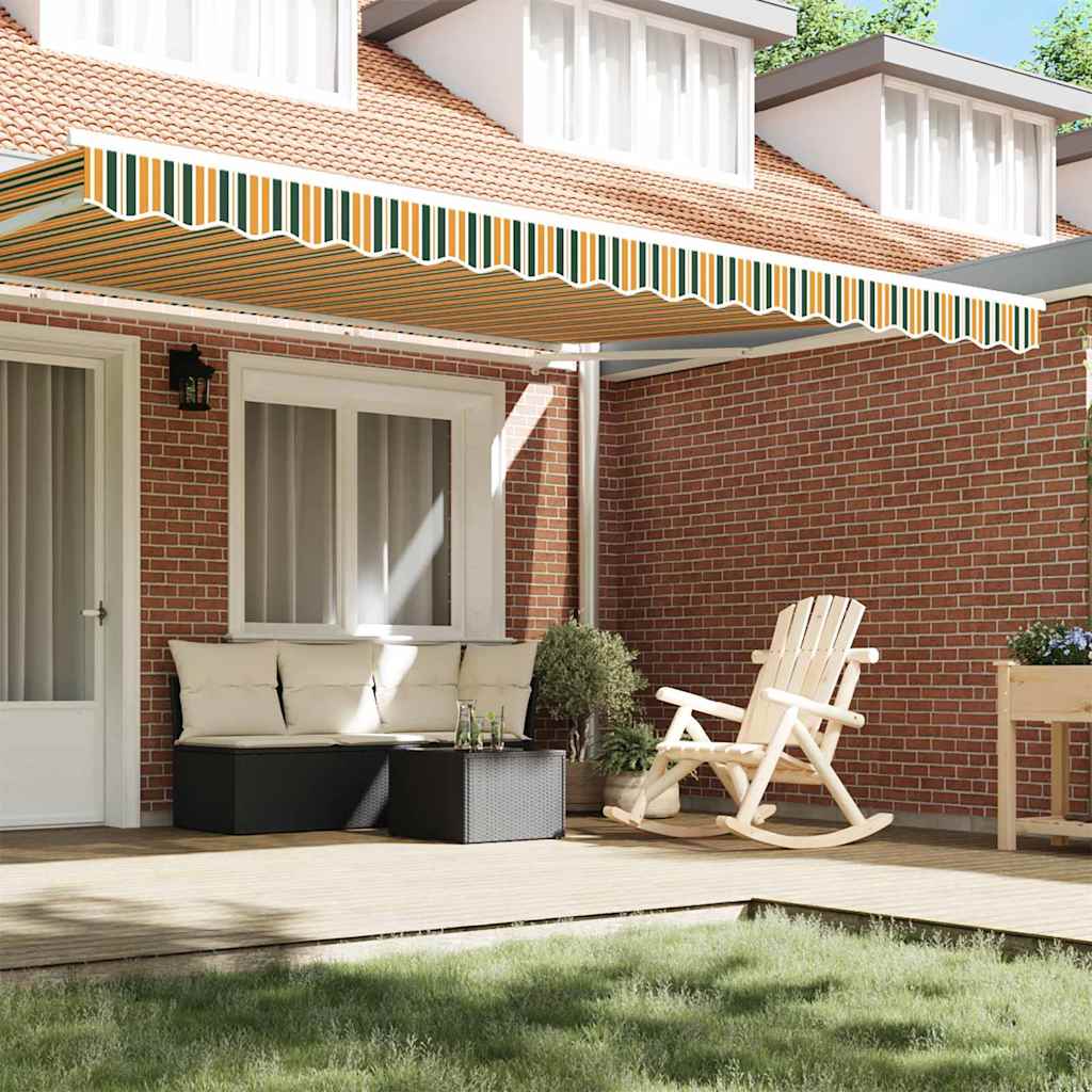vidaXL Awning Valance Replacement Green and yellow 4.5 m Polyester