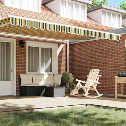 vidaXL Awning Valance Replacement Green and yellow 4.5 m Polyester