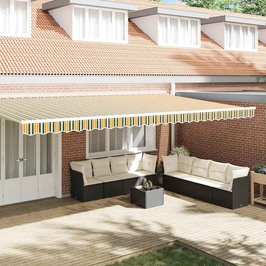 vidaXL Awning Valance Replacement Green and yellow 6 m Polyester