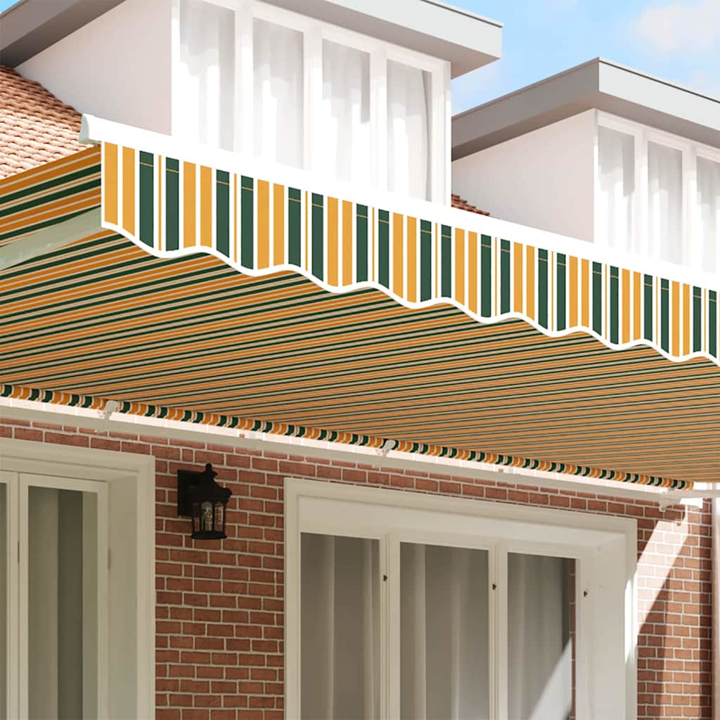 vidaXL Awning Valance Replacement Green and yellow 6 m Polyester