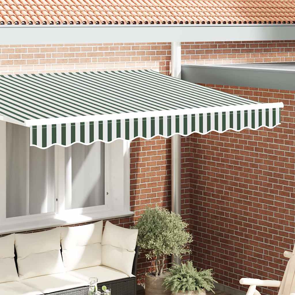 vidaXL Awning Valance Replacement Green and White 3 m Polyester