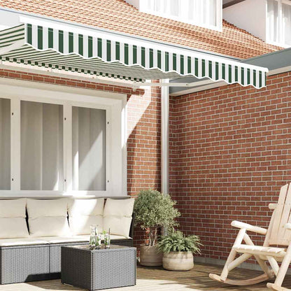 vidaXL Awning Valance Replacement Green and White 3 m Polyester