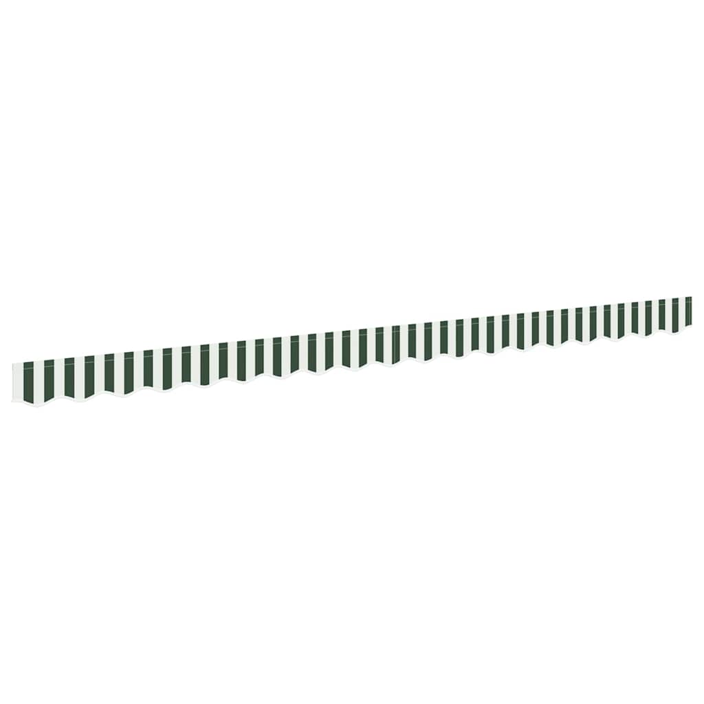 vidaXL Awning Valance Replacement Green and White 4 m Polyester
