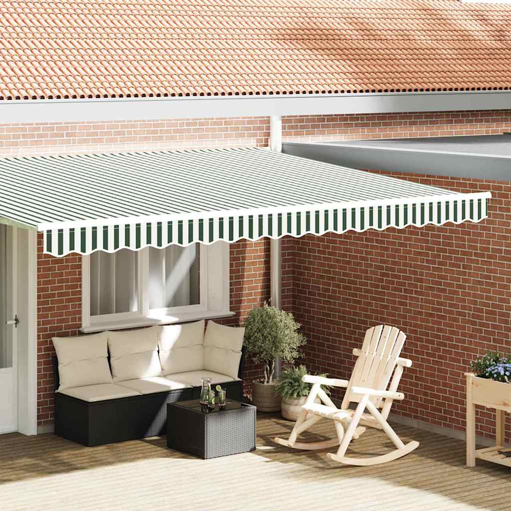 vidaXL Awning Valance Replacement Green and White 4.5 m Polyester