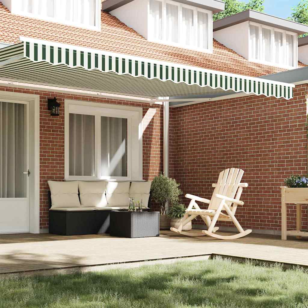 vidaXL Awning Valance Replacement Green and White 4.5 m Polyester
