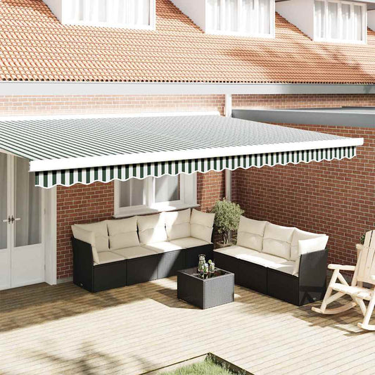 vidaXL Awning Valance Replacement Green and White 480 x 20 cm