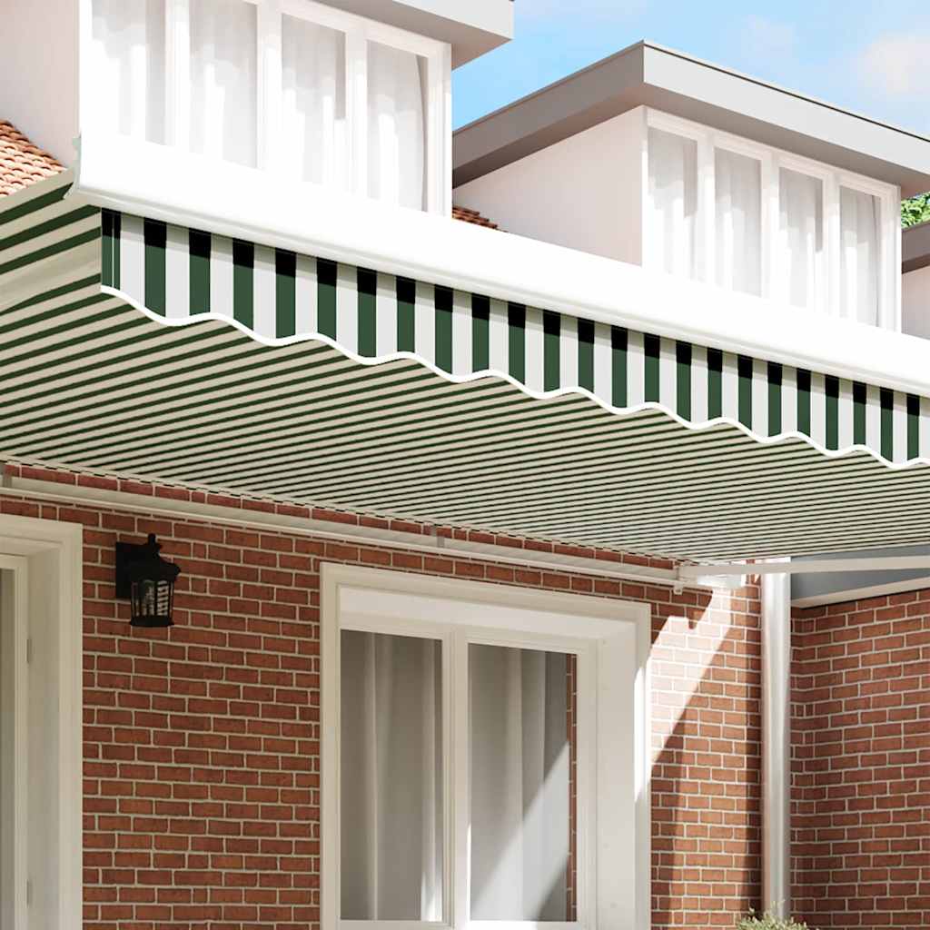 vidaXL Awning Valance Replacement Green and White 480 x 20 cm