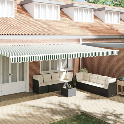 vidaXL Awning Valance Replacement Green and White 6 m Polyester