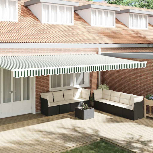 vidaXL Awning Valance Replacement Green and White 6 m Polyester