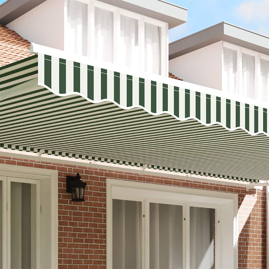 vidaXL Awning Valance Replacement Green and White 6 m Polyester
