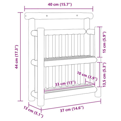 vidaXL Wall Shelf with Shelf Natural 40 x 13 x 44 cm Bamboo