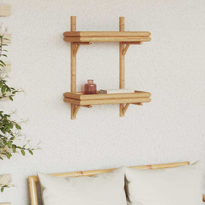 vidaXL Wall Shelf with Shelf Wall-mounted Brown 39 x 26 x 60 cm Bamboo