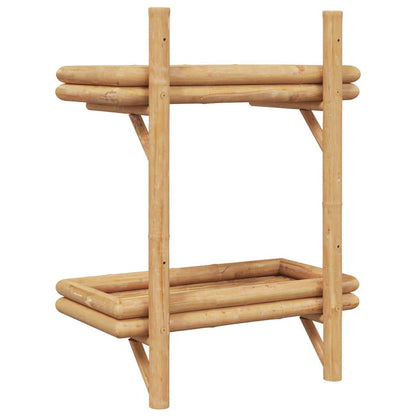 vidaXL Wall Shelf with Shelf Wall-mounted Brown 39 x 26 x 60 cm Bamboo