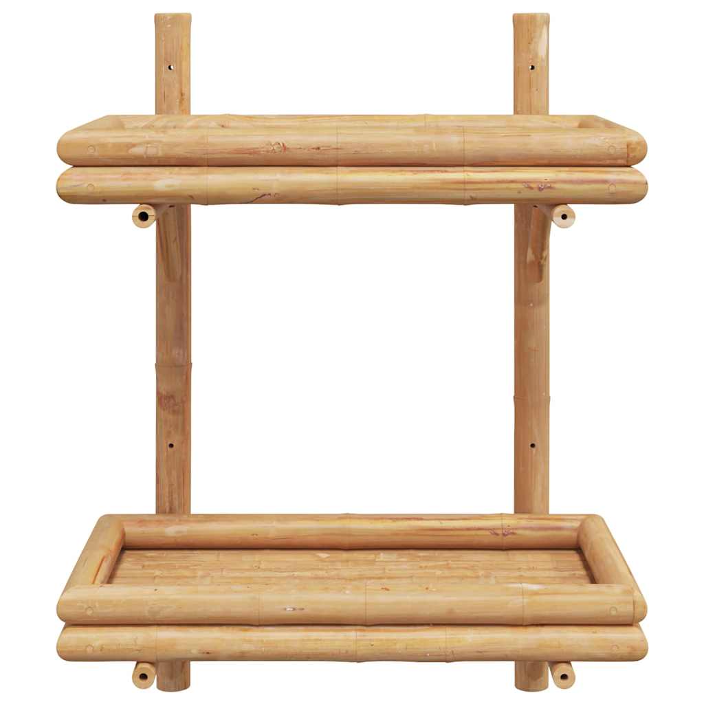 vidaXL Wall Shelf with Shelf Wall-mounted Brown 39 x 26 x 60 cm Bamboo