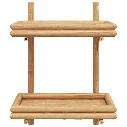 vidaXL Wall Shelf with Shelf Wall-mounted Brown 39 x 26 x 60 cm Bamboo