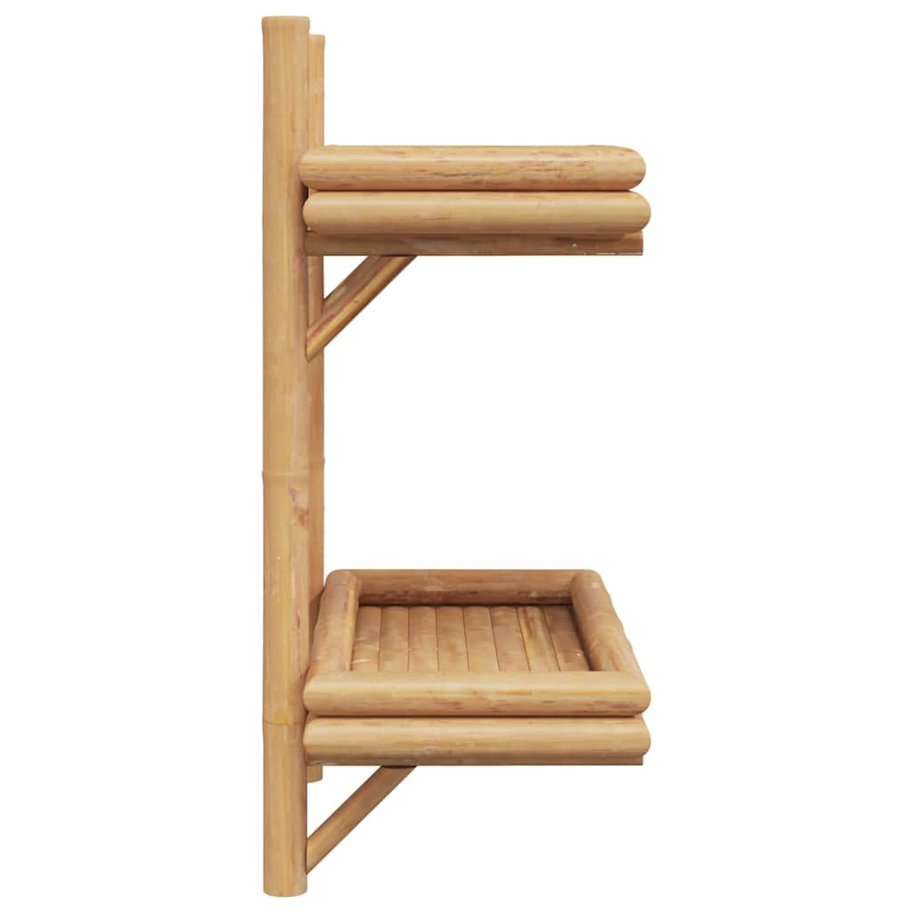 vidaXL Wall Shelf with Shelf Wall-mounted Brown 39 x 26 x 60 cm Bamboo