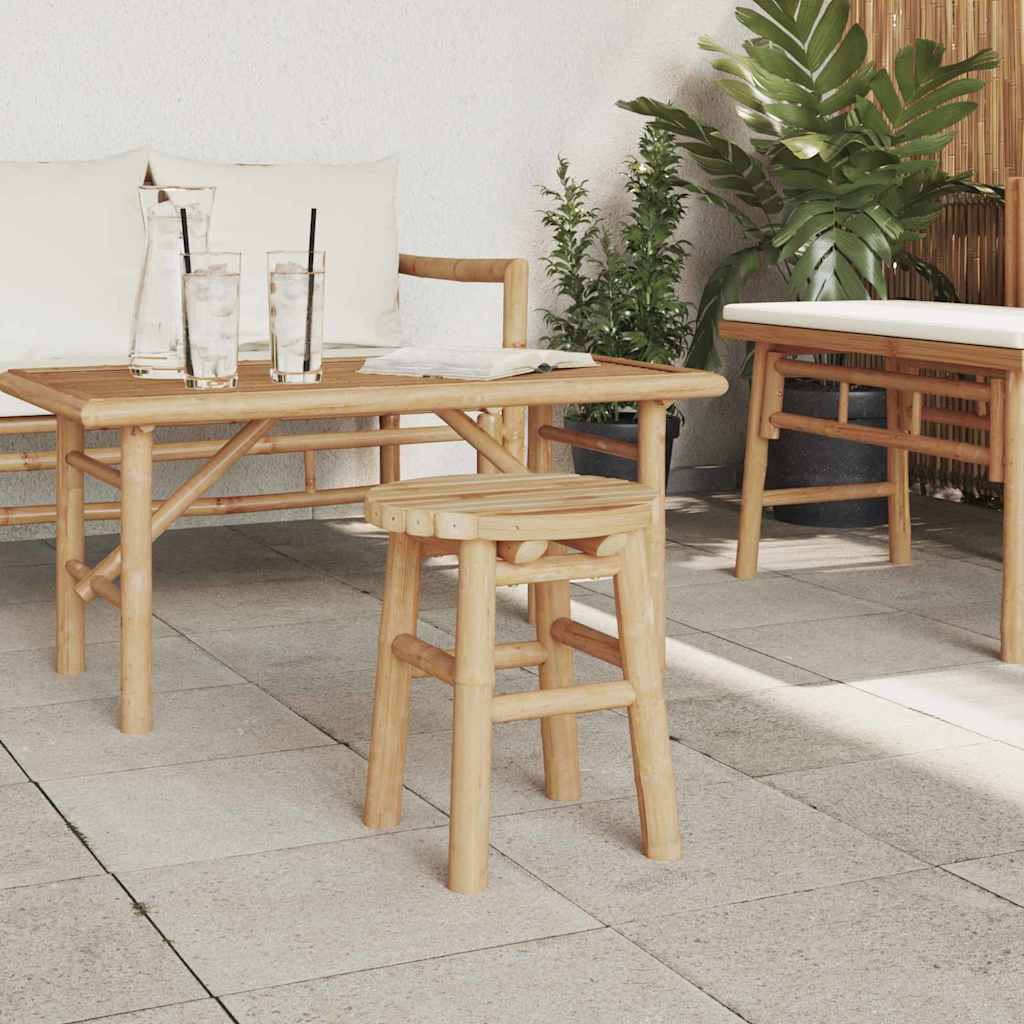 vidaXL Low Stool Round Ø30x36 cm Bamboo