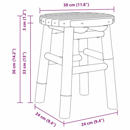 vidaXL Low Stool Round Ø30x36 cm Bamboo