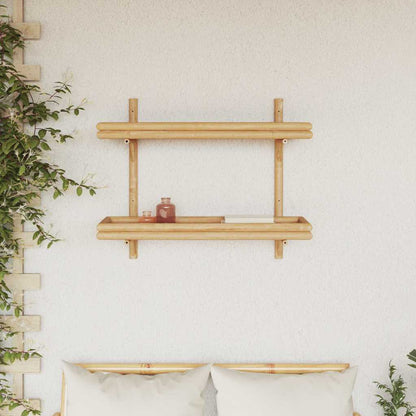 vidaXL Wall Shelf with Shelf Wall-mounted Brown 75 x 26 x 60 cm Bamboo