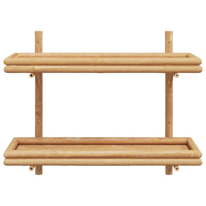 vidaXL Wall Shelf with Shelf Wall-mounted Brown 75 x 26 x 60 cm Bamboo