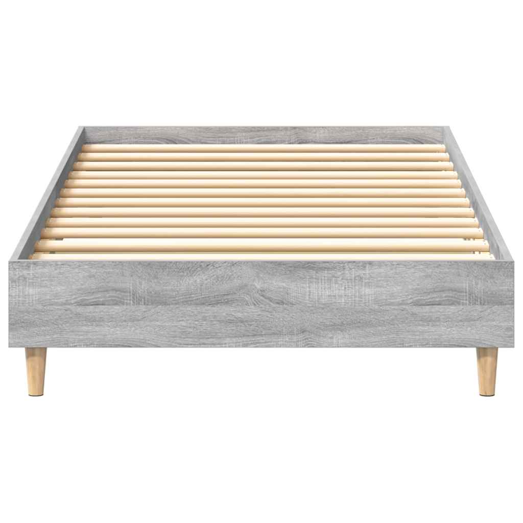 vidaXL Bed Frame Grey Sonoma 203 x 93 x 25 cm Engineered Wood
