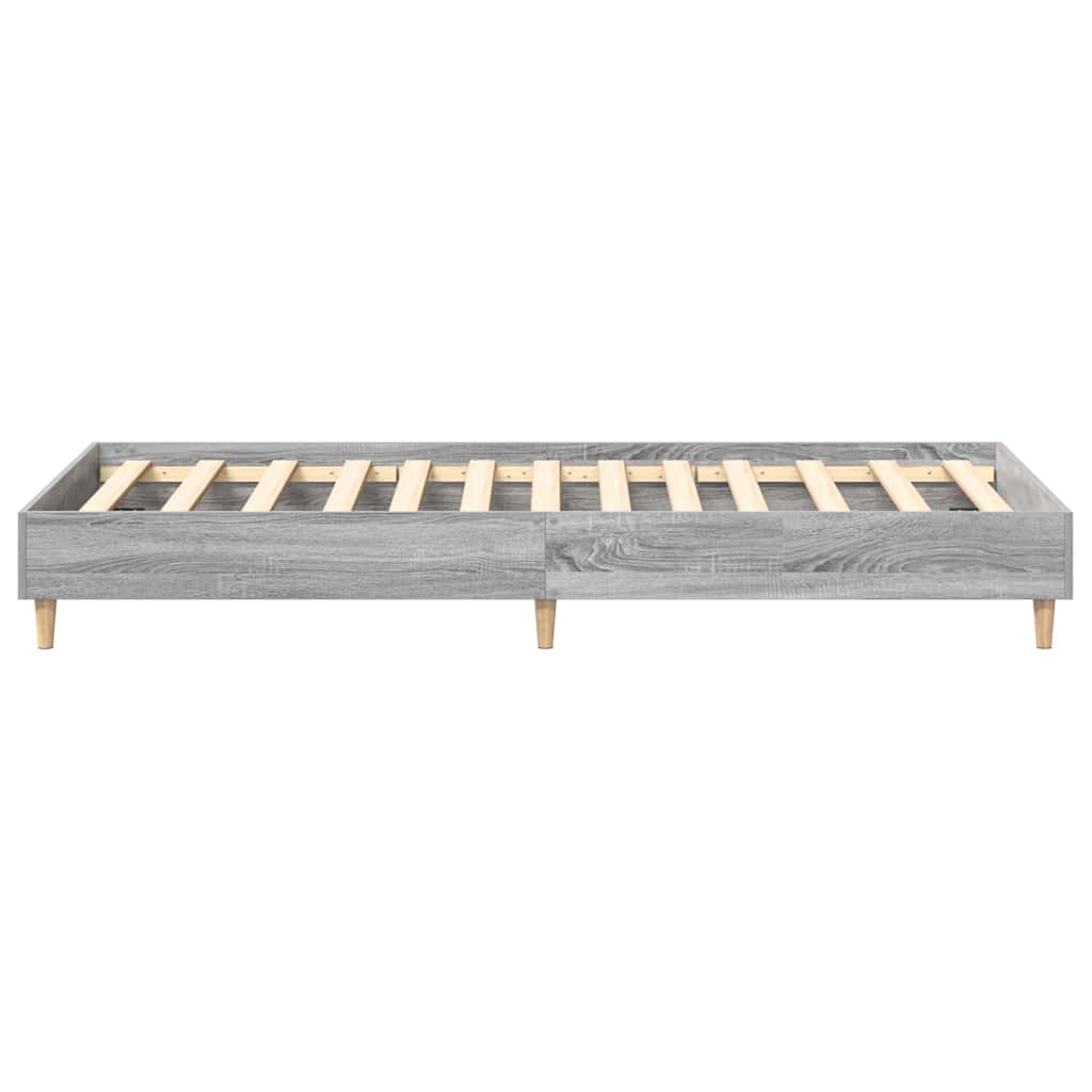 vidaXL Bed Frame Grey Sonoma 203 x 93 x 25 cm Engineered Wood