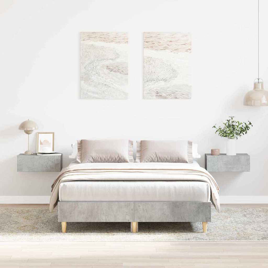 vidaXL Bed Frame Concrete Grey 193 x 123 x 25 cm Engineered Wood