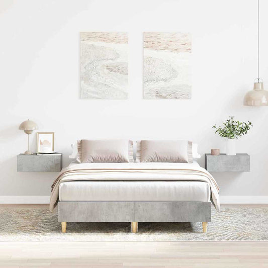 vidaXL Bed Frame Concrete Grey 193 x 123 x 25 cm Engineered Wood