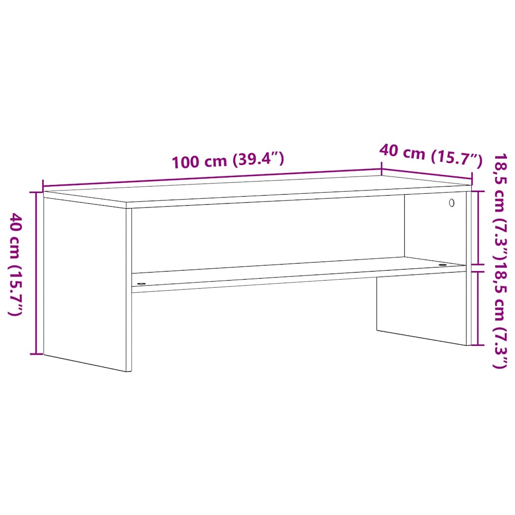 vidaXL TV Cabinet Black Oak 100x40x40 cm Engineered Wood
