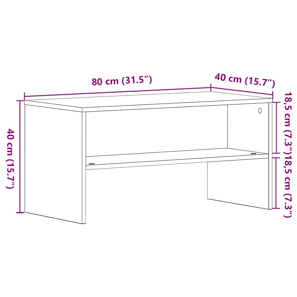 vidaXL TV Cabinet Black Oak 80x40x40 cm Engineered Wood