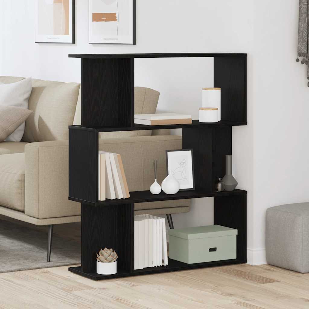 vidaXL Bookcase Black Oak 80x24x96 cm Engineered Wood