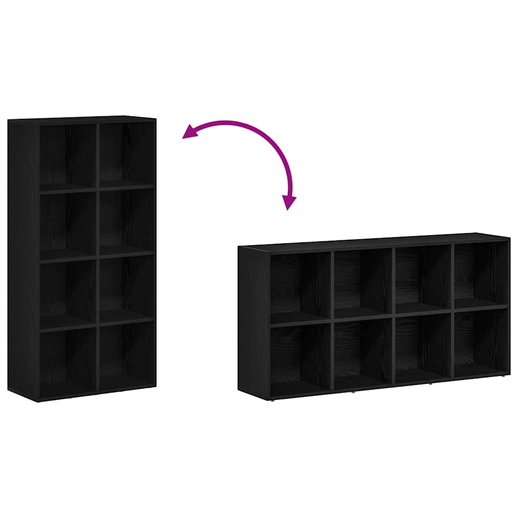 vidaXL Bookcase Black Oak 66x30x130 cm Engineered Wood