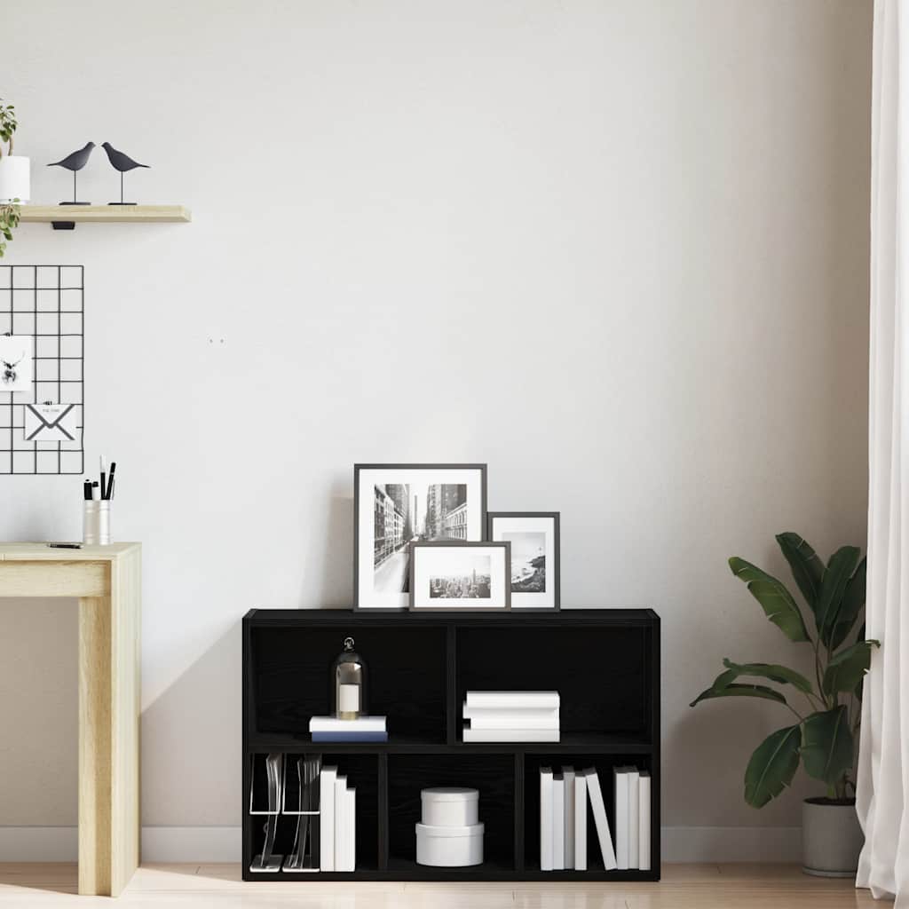 vidaXL Bookcase Black Oak 50x25x80 cm Engineered Wood