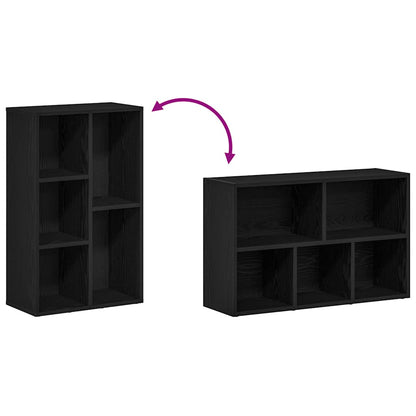 vidaXL Bookcase Black Oak 50x25x80 cm Engineered Wood