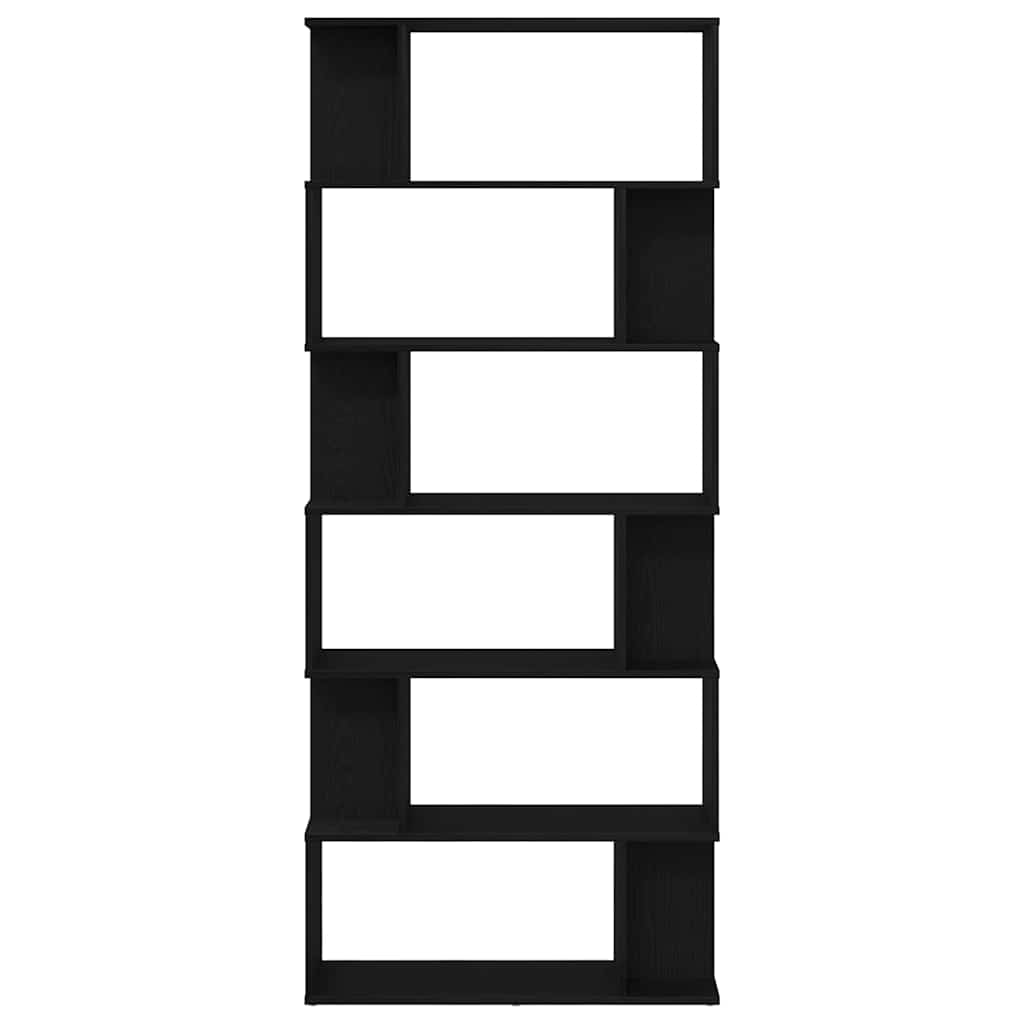 vidaXL Bookcase Black Oak 80x24x190.5 cm Engineered Wood
