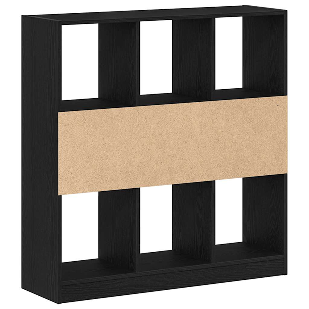 vidaXL Book Cabinet Black Oak 97.5x29.5x100 cm Engineered Wood