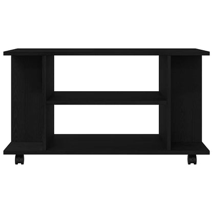 vidaXL TV Cabinet with Castors Black Oak 80x40x45 cm Engineered Wood