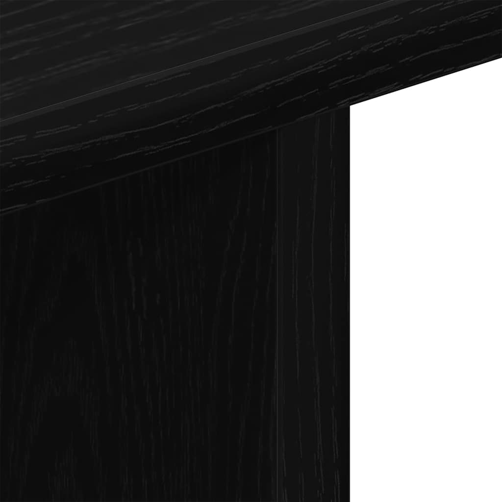 vidaXL TV Cabinet with Castors Black Oak 80x40x45 cm Engineered Wood