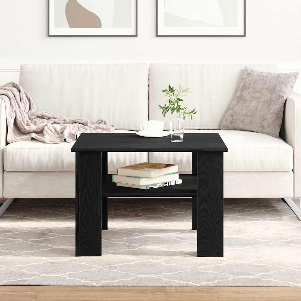 vidaXL Coffee Table Black Oak 60 x 60 x 42 cm Engineered Wood