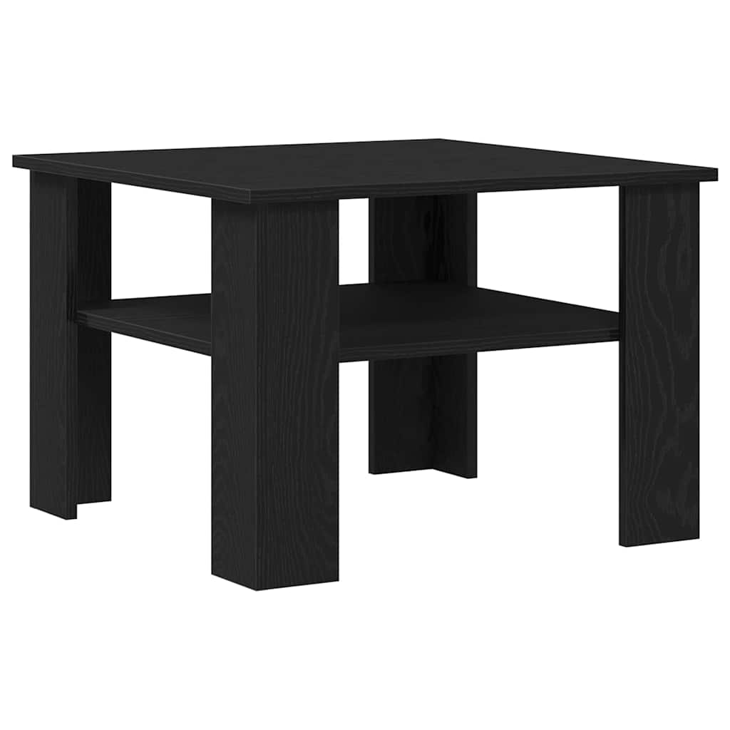 vidaXL Coffee Table Black Oak 60 x 60 x 42 cm Engineered Wood