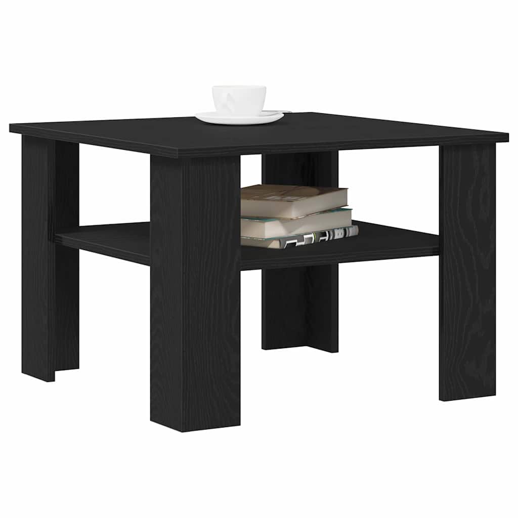 vidaXL Coffee Table Black Oak 60 x 60 x 42 cm Engineered Wood