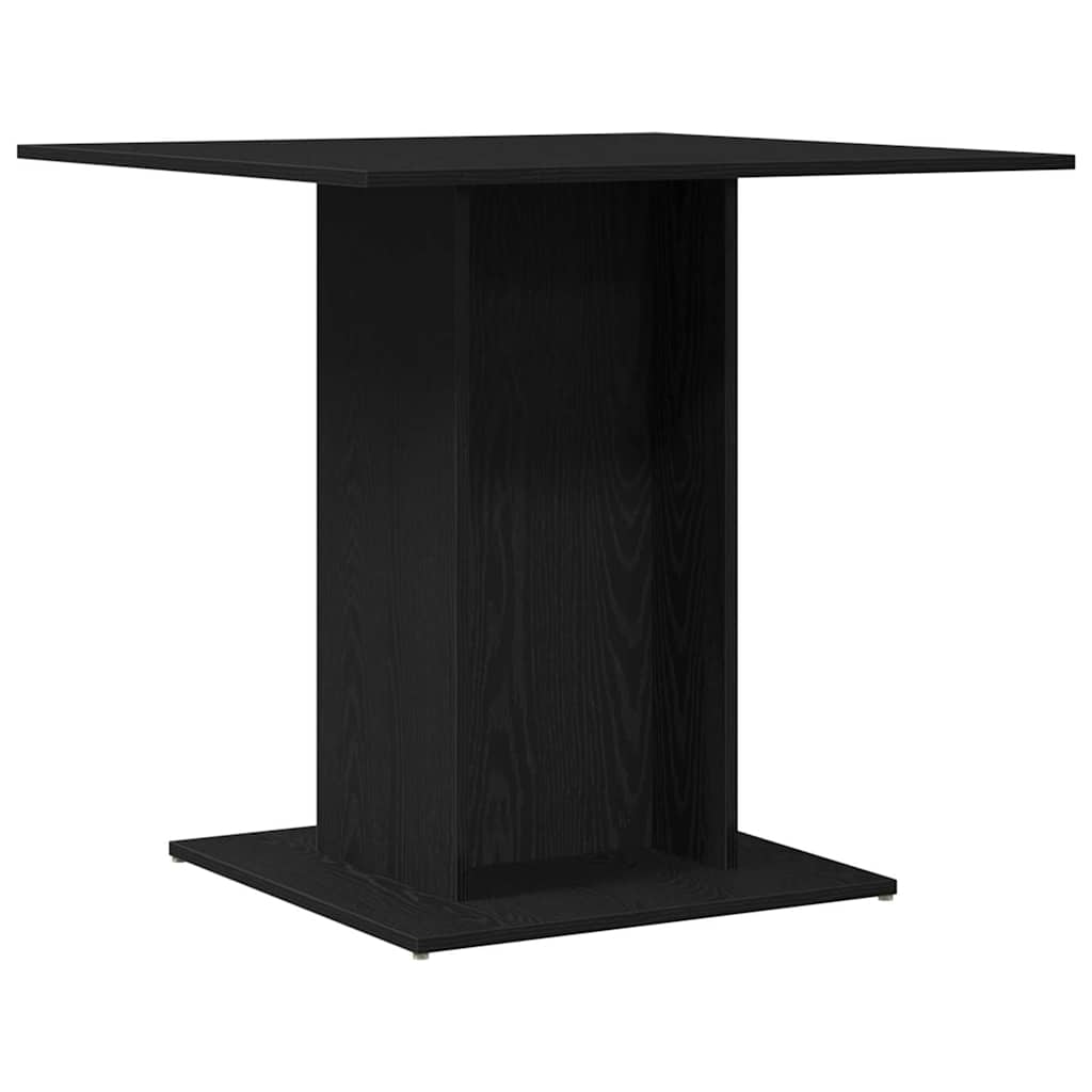 vidaXL Dining Table Black Oak 80x80x75 cm Engineered Wood
