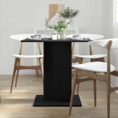vidaXL Dining Table Black Oak 80x80x75 cm Engineered Wood