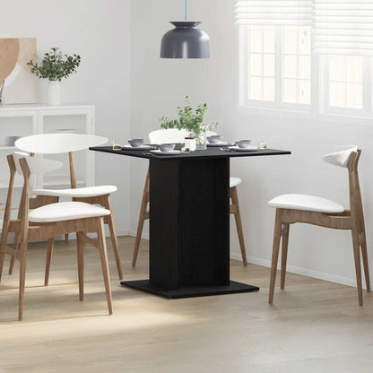 vidaXL Dining Table Black Oak 80x80x75 cm Engineered Wood