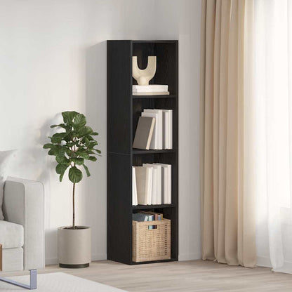 vidaXL Book Cabinet Black Oak 143 x 30 x 36 cm Engineered Wood