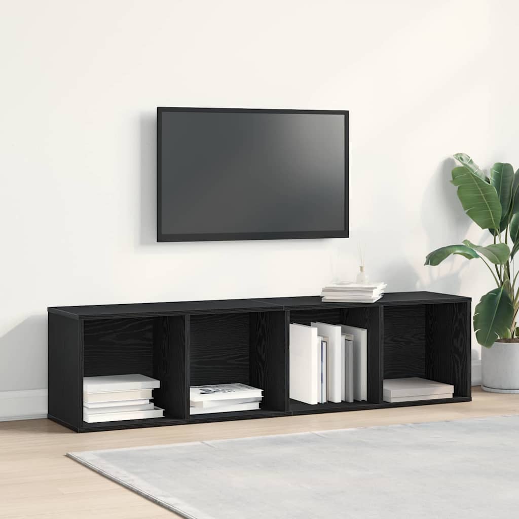 vidaXL Book Cabinet Black Oak 143 x 30 x 36 cm Engineered Wood