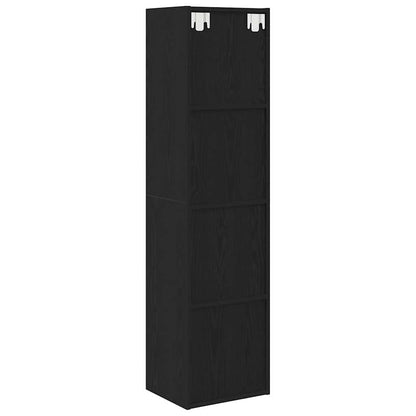 vidaXL Book Cabinet Black Oak 143 x 30 x 36 cm Engineered Wood